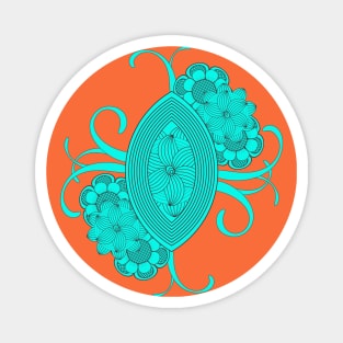 Abstract Doodle Flower Magnet